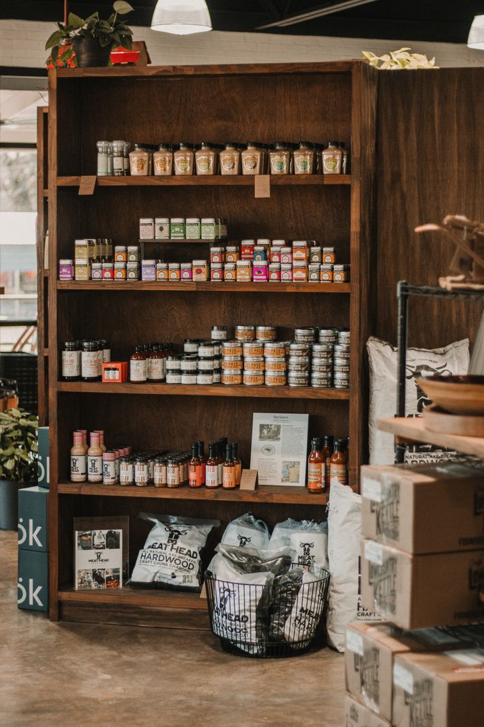 Artisanal products on display at a local farm store in Pendleton, SC.